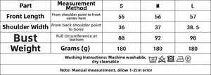 Detailed size chart for women's slim fit vest with bust, length, and washing instructions