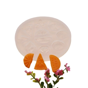 Mini Früchte Silikonform für Fondant und Kuchendeko mit Wassermelonen und Zitronen Motiven