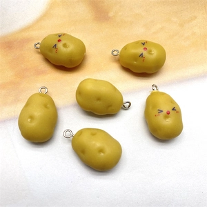 Simulation Potato Pendants Resin Food Charms For DIY Jewelry Making Cute Cartoon Earring Keychain Accessories