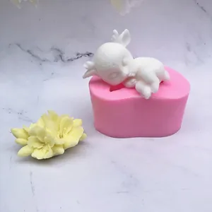 3D reindeer silicone mold for DIY Christmas deer chocolate cake decoration and resin crafts