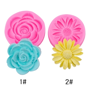 Silicone Flower Mold Sunflower Daisy Rose Shapes For Cake Decorating Fondant DIY Aromatherapy Soap Making Flexible Floral