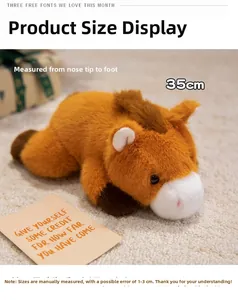 Detail view of 35cm plush horse toy with soft brown fur and realistic white muzzle