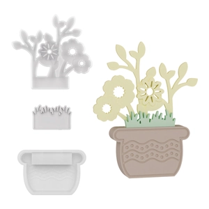 Set di 3 stampi in silicone per piante in vaso 3D per gesso fai-da-te e decorazioni