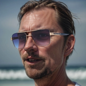 Men Square Sunglasses Alloy Double Bridge UV400 Gradient Lens Navigator Eyewear Fashion Outdoor Driving