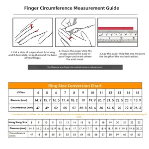 Detailed ring size chart and finger measurement guide for accurate jewelry fitting