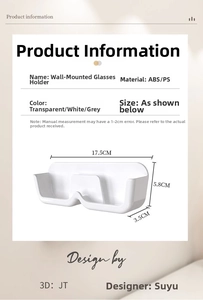Detail showing dimensions 17.5x5.8x3.5cm of wall-mounted glasses rack for storage