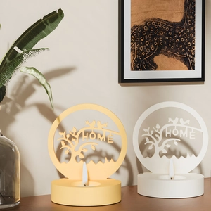 Stampo in silicone per portacandela HOME con sagome di alberi e uccelli e base tonda