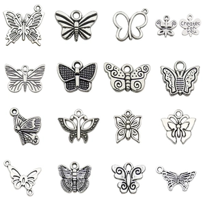 Butterfly Charms Pendants Zinc Alloy Vintage Ancient Silver Color For DIY Necklace Bracelet Jewelry Making Accessories
