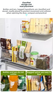 Adjustable divider clip for refrigerator side door organizing with hook-on design