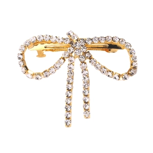 Elegant gold butterfly hair clip with sparkling rhinestones and dangling tassels