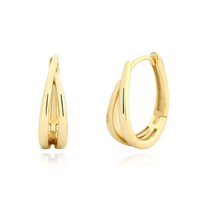 U-Shaped Hoop Earrings 925 Sterling Silver Double Layer Line Geometric Minimalist Light Luxury Ear Buckle For Women