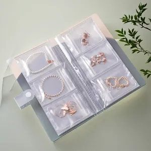 Transparente Schmuckaufbewahrung Album Antioxidation PVC Ohrring Organizer Tragbares Buch Für Halskette Ringe Armband