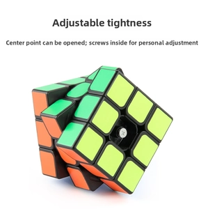 Detail showing the adjustable screw mechanism inside the 3x3 educational speed cube