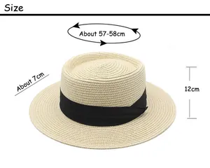 Tableau des tailles détaillé pour chapeau de paille français avec mesures du bord