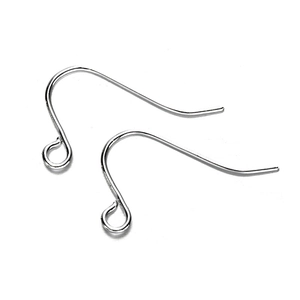 Macro view of polished 316 stainless steel French ear hooks for DIY jewelry making