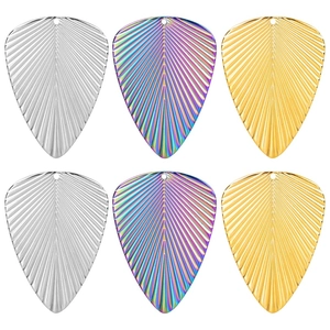 Stainless Steel Leaf Shape Pendant Necklace Vacuum Plated Radial Texture Fashion Jewelry Accessory For Women