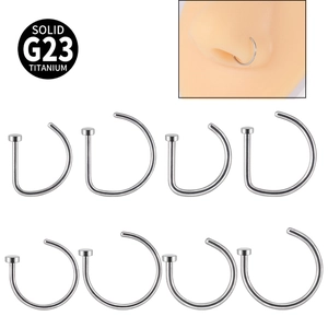 Solid G23 Titanium Nose Ring C Shaped Curved Lip Piercing Jewelry Non Piercing Fake Hoop For Women Men Simple Minimalist
