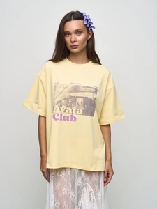 T-Shirt Femme Imprimé Vintage Paris Oversize Épaules Tombantes Manches Courtes Col Rond Mélange De Coton Top Décontracté