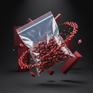 Transparent PE ziplock bag with red seal showing high strength and durable sealing