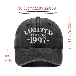 Adjustable Limited Edition 1997 embroidered washed cotton baseball cap in black