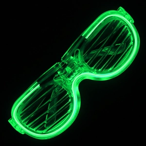Green LED shutter glasses for Christmas party and events with neon glowing effects