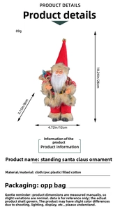 Detailed size specifications of a 10-inch standing Santa Claus Christmas figurine