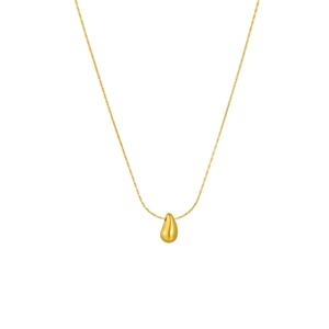Minimalist Teardrop Pendant Necklace Titanium Steel Vacuum Plated Polished Water Drop Jewelry Box Chain