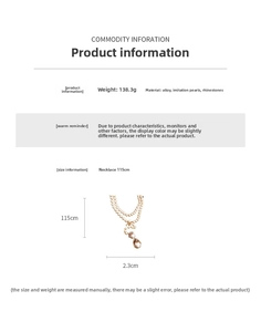 Detail of 115cm long pearl necklace with crystal flower and bird pendant accents