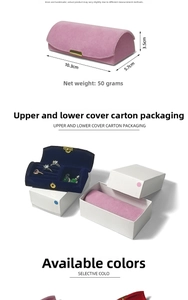 Pink velvet jewelry box size details 10.3x5.7x3.5cm and gift box packaging overview