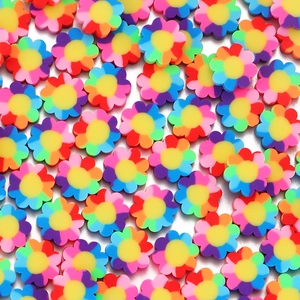 Colorful Flower Polymer Clay Beads Rainbow Sunflower DIY Jewelry Making Accessories For Necklace Bracelet Handmade Craft