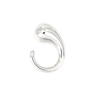 Macro shot of polished silver teardrop earrings with a sleek mirror finish for women