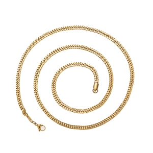 4mm gold-plated stainless steel Cuban link chain necklace with lobster clasp closure