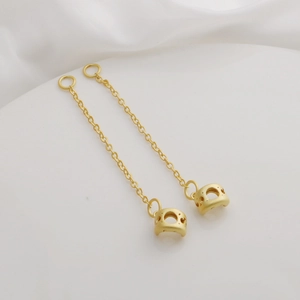 18K gold-plated sun and moon extension chain accessories for DIY necklaces and bracelets