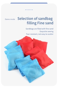 Detail of tear-resistant red and blue bean bags with exquisite sewing and fine sand filling