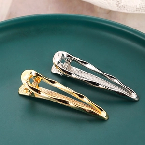 Metal Duckbill Hair Clip Irregular Water Drop Shape Minimalist Gold Silver Styling Accessories For Women