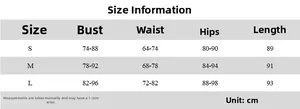 Detailed size chart for the slim fit off-shoulder sleeveless bodycon dress in centimeters