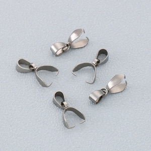 Five pieces of stainless steel pendant pinch bails for jewelry making DIY projects