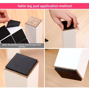 Detailed guide on applying self-adhesive black EVA foam furniture pads to table legs
