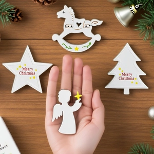 Christmas silicone molds set featuring elk, rocking horse, star, and angel ornaments