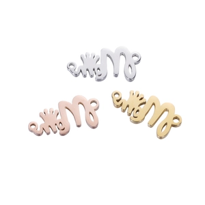 Polished MOM crown connector charms for DIY jewelry in silver, gold, and rose gold finishes