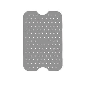Gray silicone liner for dual air fryer featuring anti-stick texture and rounded corners