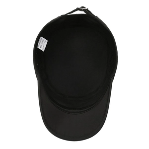 Casquette militaire noire respirante pour homme en polyester avec boucle métal ajustable