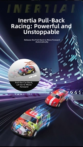 Detail van een race-speelgoedauto met graffiti en nummer 28 in een cyberpunkstad