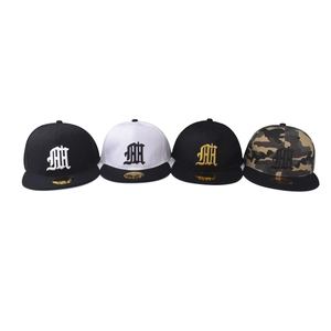 Classic cotton baseball caps in four colors featuring gothic embroidery and flat brims