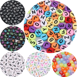 Mix of 4x7mm acrylic letter and number beads for DIY jewelry and bracelets