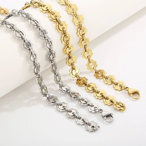 Gear Link Necklace Stainless Steel Hollow Pig Nose Chain Mechanical Industrial Style Punk Jewelry For Men Women