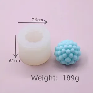Bubble ball silicone candle mold 7.6cm x 6.1cm for DIY aromatherapy plaster and soap making