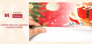 Detail showing the thickness and plush material of the Santa Claus Christmas floor mat