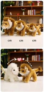 Peluches de lion réalistes en trois tailles et deux couleurs pour décor de chambre