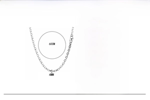 Detailed spec chart for 4mm titanium steel grid chain necklace in silver finish